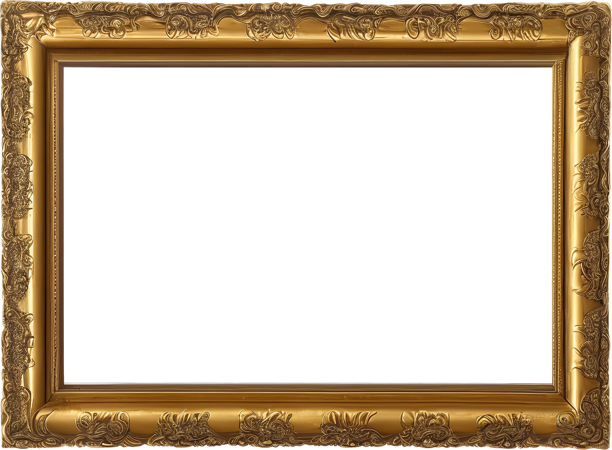 PNG Frame gold antique isolated old